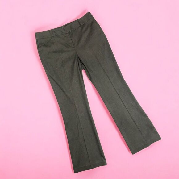 LAUNDRY by Shelli Segal Straight Leg Pants Brown Gray Gabardine Sz 12 - Picture 2 of 6